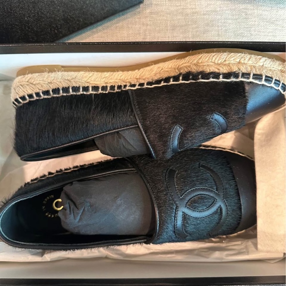 CHANEL Black Espadrilles